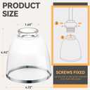 6 Pack Ceiling Fans Glass Shade Covers, Clear Glass Shade Replacements Globes Lampshades with Round Silver Border, Screw-Fixed Lamp shade for Light Fixtures Chandelier Sconces Vanity Lights