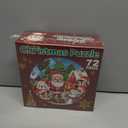 72Pcs Christmas Puzzle for Kids Large Round Floor Puzzles Santa Snowman Elk Jigsaw Puzzles for Holiday Party Favors Supplies