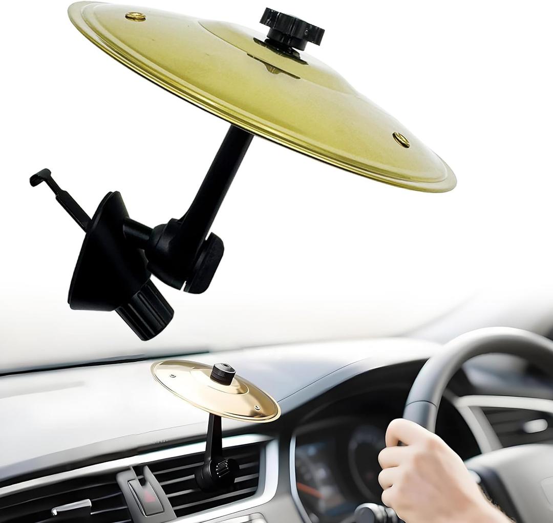 Car Cymbal, Car Cymbal Air Vent, Mini Drum Crash Cymbal For Car Vent, Suitable For All Types Of Vehicles (Gold)