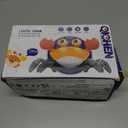 Crawling Crab Baby Toys Upgrade Version - 3 Speed & Music Control, Cute Dancing Essentials Electric Induction Sensory Stuff Moving Toy for 3 4 5 6 7 8 9 10 11 12 Year Old Boys or Girls (Orange)