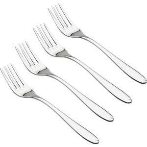 Cuisinox Alpha Pattern Flatware Polished Stainless Steel Silverware Forks, Set of 4 Dinner Forks