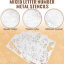 Lewtemi 6 Pcs Mixed Metal Stencil Wood Stencil Templates Stencils for Journaling Burning Stencils for Wood Carving Drawing Engraving Scrapbooking Journal Craft DIY(Plant Style)