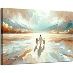 Jesus Canvas Wall Art God and Children Wall Decor Pictures Watercolor Christian Spiritual Poster Prints Religious Artwork for Kids Room Church Nursery Decoration, 16x24in (24L" x 16W")