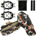 Crampons for Shoes, Footwear Traction Cleats Ice Snow Grips with 32 Stainless Steel Spikes, Shoe Anti - Slip Boots Spikes for Walking, Jogging, Climbing and Hiking (Medium)