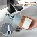 Ceramic Soap Dispenser Set for Hand Soap, Shampoo, Dish Soap, Conditioner, Bathroom & Kitchen, Stainless Steel Pump, Includes Silicone Funnel, 12 Oz, Non-Slip, Elegant Kitchen Decor, Gray