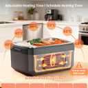Cordless Electric Heated Lunch Box 1.6L, 24000mAh Rechargeable Self Heating Lunchbox, Portable Smart Food Warmer with Automatic Heating & Leakproof Design for Men, Office, Car, Truck & Outdoor Use