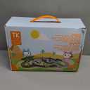 TUMAMA Dinosaur Toys Race Track, 281 Pcs Dinosaur Train Set for Kids 3-5 5-7, Flexible Train Tracks with 4 Dinosaurs Figures, 2 Electric Race Cars with Light, Create A Dinosaur Road Race for Toddlers