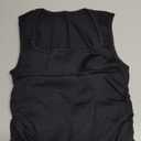 OQQ Womens 1 Piece Crop Tops Rueched Sleeveless Square Neck Stretch Basic Tank Shirts, S
