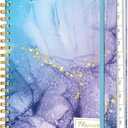 2026 Planner, A5 Weekly and Monthly Planners with Tabs, Spiral Bound Daily Calendar 2026 Planner, Agenda Organizers from Jan. to Dec., Hardcover Habit Tracker Journal 6.18" x 8.5"(Blue Marble)