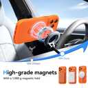 for iPhone 17 Pro Max Case for Women Girls with Stand,Compatible with MagSafe,Camera Control,Full Camera Protection, Cute Wave Magnetic Phone Case for iPhone 17 Pro Max,Orange