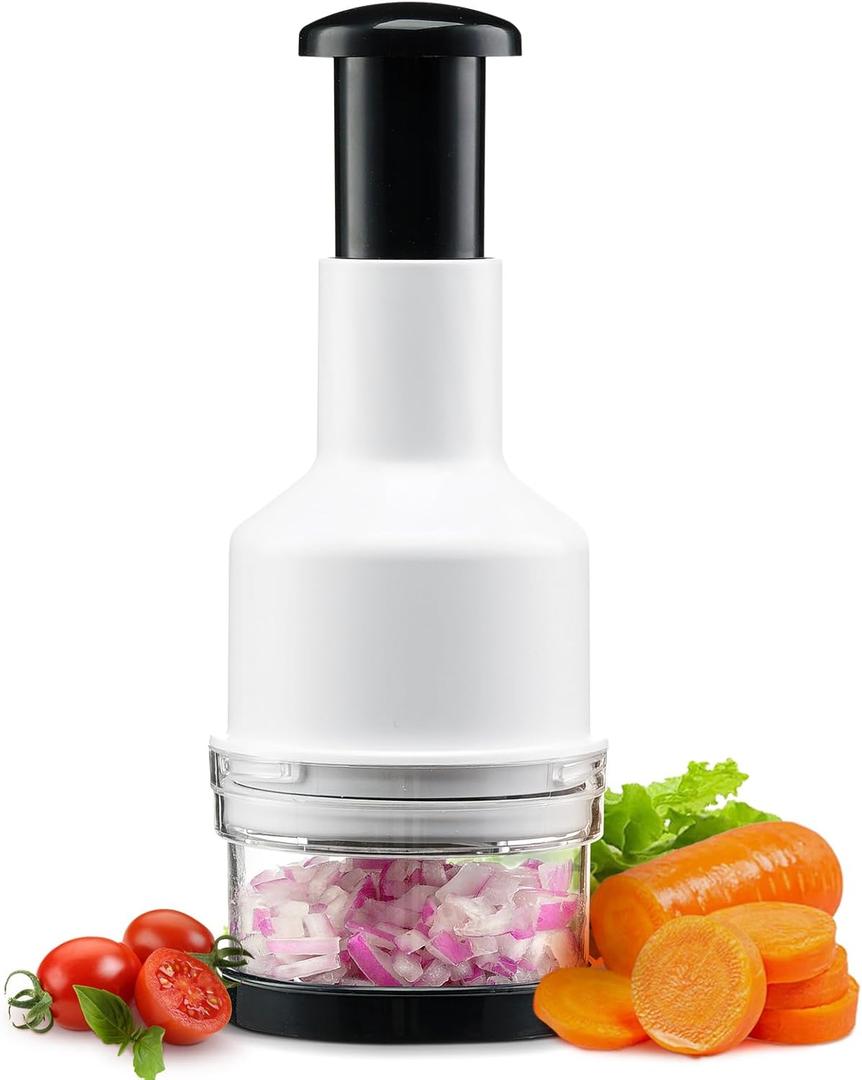 Vegetable Chopper, Onion Chopper, Garlic Chopper, Nuts Chopper - Hand Chopper For Vegetables Salads Fruits, Nuts.