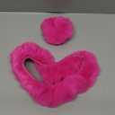 SEG Direct Furry Car Steering Wheel Cover with Gear Shift Cover, Soft and Warm, Cute Fluffy Auto Decor for Women Men, Standard Size, 2 PCS Set, Magenta