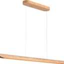 55" Wood Linear Pendant Light, Dimmable Kitchen Island Light with Remote, 40W LED Island Lights for Kitchen, Adjustable Linear Chandelier for Dinning Room Light Fixture, Bar, Pool Table Light Natural, 55IN