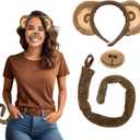 Brown Monkey Costume Accessory Chimp Ears Tail Set Kit Zoo Animal Adult Child