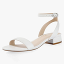 Ankis Black Nude White Red Women Sandals Comfortable Walking Strappy Open Toe Sandals for Women Dressy Summer 1 Inch Low block Heel Flat Adjustable Ankle Strap Wide, Size -7
