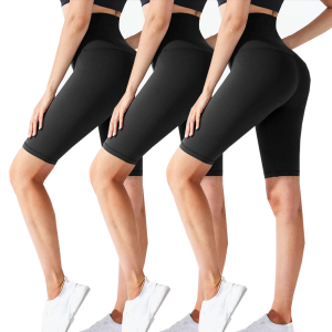 Women's Black Yoga/Bike Shorts, S/M