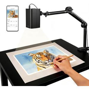 Art Projector for Tracing and Drawing - 5G WiFi & App-Free Web Control - Digital Sketch Projector with Stable Stand for Artists, Cookie Decor - Compatible with iOS/Android, Supports Online/Offline