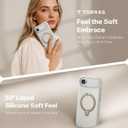 TORRAS Q3 Silicone for iPhone Air Case with Stand, Fit for MagSafe, 360 Magnetic Kickstand with Camera Control, Grippy Liquid Silicone Rubber Soft Phone Case for iPhone 17 Air 6.5'', Light Ivory