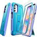 for Samsung Galaxy A13 5G Phone Case [Mili-Grade Shockproof] [1X Separate Screen Protector] with Kickstand Case Matte Textured Full Heavy Duty Shockproof TPU Bumper Anti-Scratch A13 Case, Blue