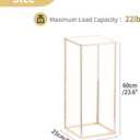 Nuptio Wedding Centerpieces Gold Vases: 2 Pcs 23 inch Tall Flower Stand Metal Floor Vase Column Geometric Centerpiece Stands Rectangular Display Rack for Weddings Party Decoration