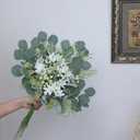 FOTEEWL 75 Pcs Artificial Greenery Stems Box Set,with 8 Kinds of Faux Plants and Fake Flowers for DIY Bridal Bouquets Wedding Floral Arrangement Table Centerpieces Decoration (Sage Green)