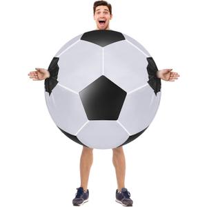 Hollowfly Adult Inflatable Costume 4.9-6.2 ft Halloween Costumes for Men Women Funny Blow up for Sports Party, Soccer Ball