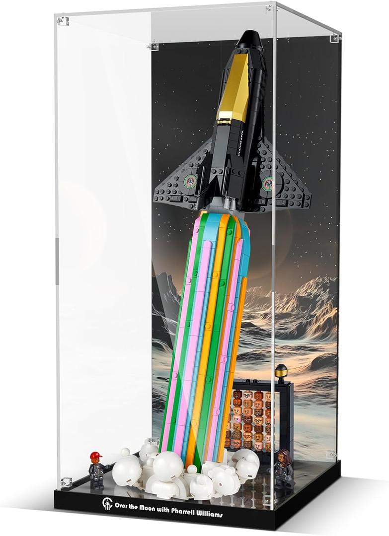 Acrylic Display Case for Lego Over The Moon with Pharrell Williams, Clear Dustproof Display Box Compatible with Lego 10391(ONLY Box, NOT Model