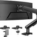 HUANUO Ultrawide Monitor Arm for 13 40" Screens, Single Monitor Mount Holds up to 26.4lbs, Adjustable Monitor Stand with C-Clamp & Grommet Base, VESA Mount 75x75mm/100x100mm