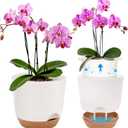 3Packs 7.2 Inch Self Watering Orchid Pots for Indoor Plants,Macetas para Orqudeas,Flower Pots for Indoor Plants with HolesWhite, 3Pc 7.2IN