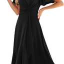 QMZ Wedding Guest Dresses for Women Have Pockets Cocktail Dress Ruffle Sleeve A Line Evening Party Formal Dresses for Women, Large