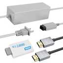 LA NREUCETS 3 in 1 Wii to HDMI Converter, Wii Power Cord AC Adapter Supply and 4.92FT High Speed HDMI Cable Accessories Bundle Kits Compatible with Nintendo Wii (Not for Wii U)