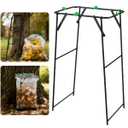 Adjustable Foldable Outdoor Trash Bag Stand Frame for 30-55 Gallon Garbage Bags Holder for Yard, Camping, Parties Portable Garden Garbage Bag Frame with Metal Leaf Bags Stand