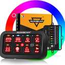 Auxbeam 8 Gang Switch Panel RA80 Auto-Dimmable RGB Switch Panel w/Momentary Toggle Pulsed, 12V-24V Automotive Aluminum Switch Panel for Truck Offroad Car Boat Waterproof (RGB (No APP))