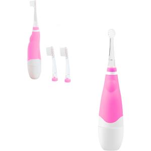 Electric Toothbrush For Dogs & Cats - Soft Bristle Pet Toothbrush, Rechargeable & Quiet, Ideal For Small Dogs And Cats (Pink-White Light (1 Small Brush Head + 2 Spare Large Brush Heads), Small)