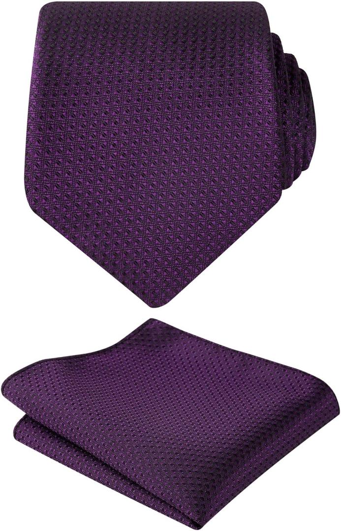 Alizeal Mens 3.15'' Vintage Necktie Pocket Square Hanky Set | Business Geometric Regular Patterns Tie