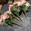 Artificial Flowers, 6 Packs Fake Peony Silk Hydrangea Bouquet Decor Plastic Carnations Daisy Realistic Flower Home Office Party Decor Arrangements Wedding Decoration Table Centerpieces Pink