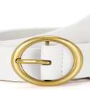 Women Leather Belts for Jeans Pants Fashion Ladies Waist Dresses Belt Gold Round Buckle