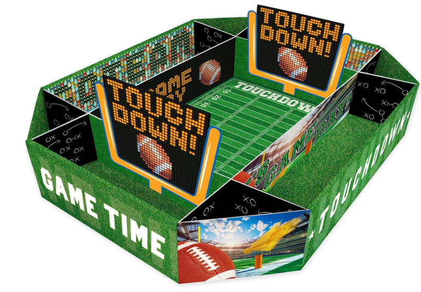 Gatherfun Football Party Supplies Kit  Tailgate, Birthday & Party Food Tray Set | Football Party Decorations & Favors