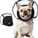 Kuoser Medium Dog Cone Collar After Surgery, Soft Cone for Dogs to Stop Licking, Breathable Pet Recovery Collar Comfy Elizabethan Collars, Adjustable Protective Dog Cones for Medium Dogs, Black M