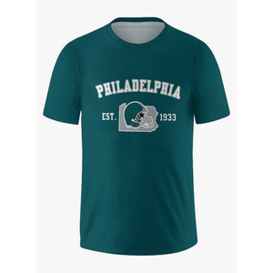 Men's Football Shirts Short Sleeve City Map Helmet T-Shirt Team Color Game Day Apparel Fans Gift, M