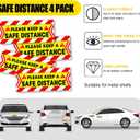 2 x 4 Pack Magnet Car Bumper Sticker | Please Keep A Safe Distance| New Drivers Sticker Safety Warning, Magnetic Reflective Driver Bumper Sticker for Car Bumper Truck Window Auto Vehicles