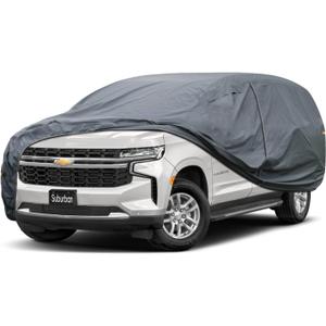 Premium Car Cover Custom Fit Chevrolet Suburban (1973-2025), 16 Layers Heavy Duty Car Cover Waterproof All Weather with Zipper Door for Sun Rain Snow Dust Uv Protection