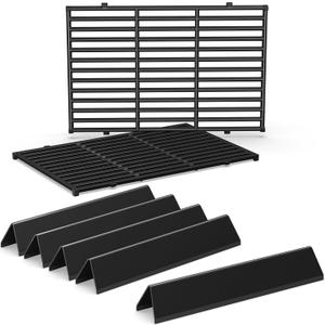 Spirit E310 Grill Parts for Weber Spirit, 17.5" Grill Grates 15.3" Flavorizer Bars for Weber Spirit 300 & GS4 Spirit II 300, Spirit E-310 E-315 Grills with Front Control Knobs for Weber 7638 7636
