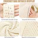 COOKOOKY Crochet Beach Tote bag Summer Beach Bag for Women Aesthetic Mesh Tote Bag Hippie Bag Knit Bag