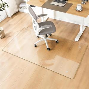Glass Chair Mat Heavy 54" x 32" -1/5" Thick Premium Tempered Glass Duty Hard Glass Chair Mats -for Office Chair on Carpet or Hard Floor with 4 Anti-Slip Pads