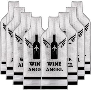 [UPGRADED PROTECTION] 8 Set (16 pcs) Reusable Wine Bags for Travel, Wine Travel Protector, Bottle Travel Sleeve Case For Airplane, Car, Cruise, TRIPLE Protection Luggage Leakproof Safety Impact Resist