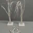 EAMBRITE Lighted Birch Tree Christmas Decorations Indoor for Home, 2Pack 24 LED Battery Operated/USB Tabletop Mini Small Artificial White Trees with Lights for Table Mantel Winter Xmas Decor (2FT)