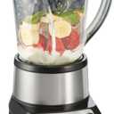 Hamilton Beach Wave Crusher Blender For Smoothies With 40 Oz Glass Jar and 14 Functions, Ice Sabre Blades & 700 Watts for Consistently Smooth Results, Black + Stainless Steel (54221)