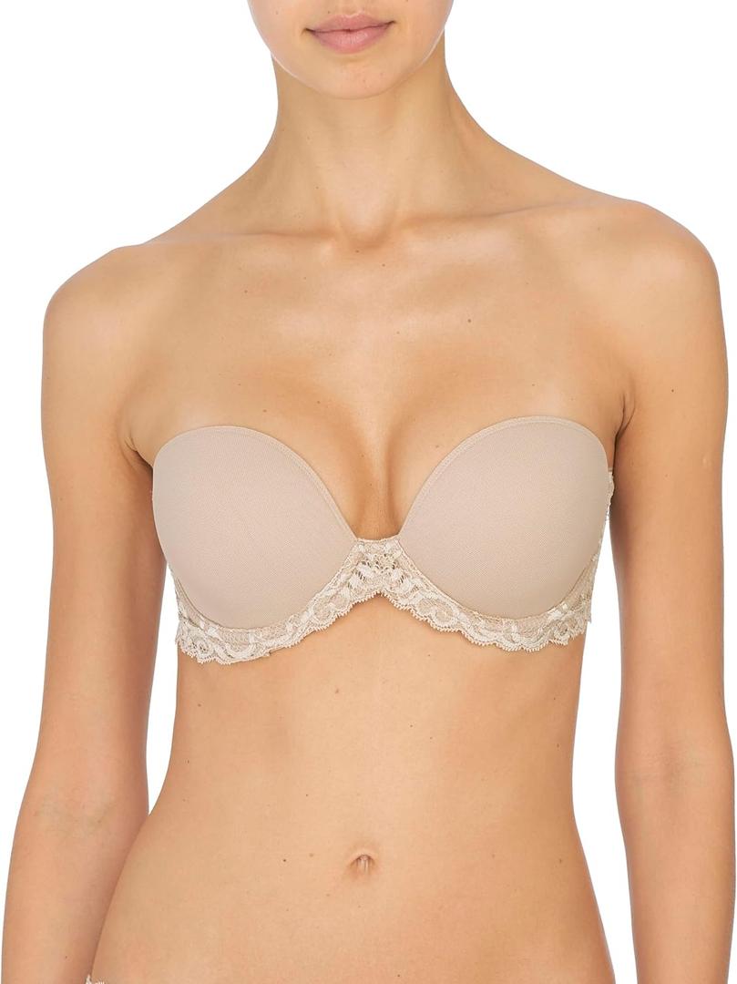 Natori Women's Feathers Strapless Plunge Multiway Bra (36DDD, Cafe)