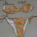SOLY HUX Women's Floral Print Bikini Sets Underwire Tie Side Bathing Suits Two Piece Swimsuit, Multicoloured Floral, Small